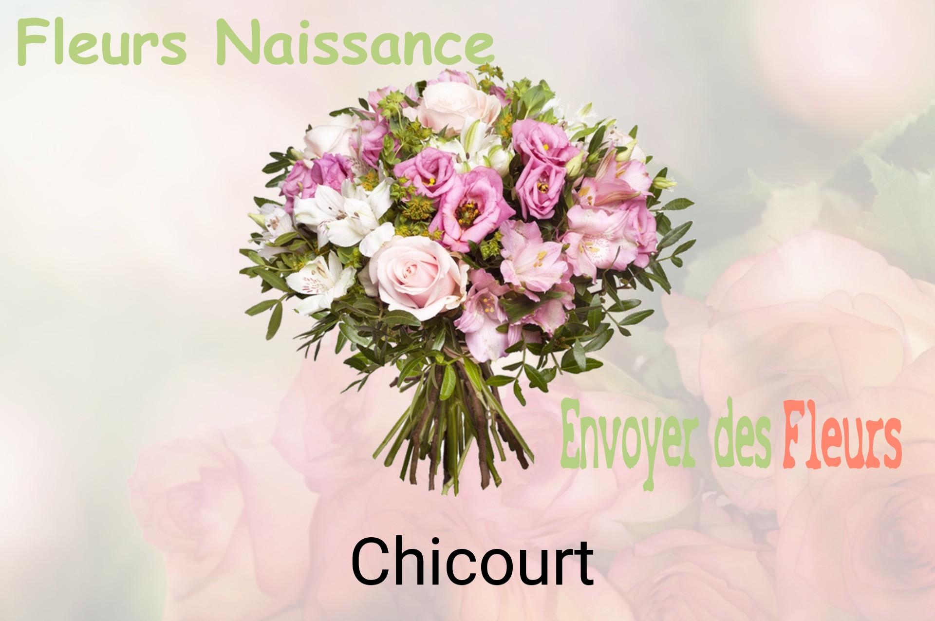 Bouquet de fleurs de naissance livré à Chicourt