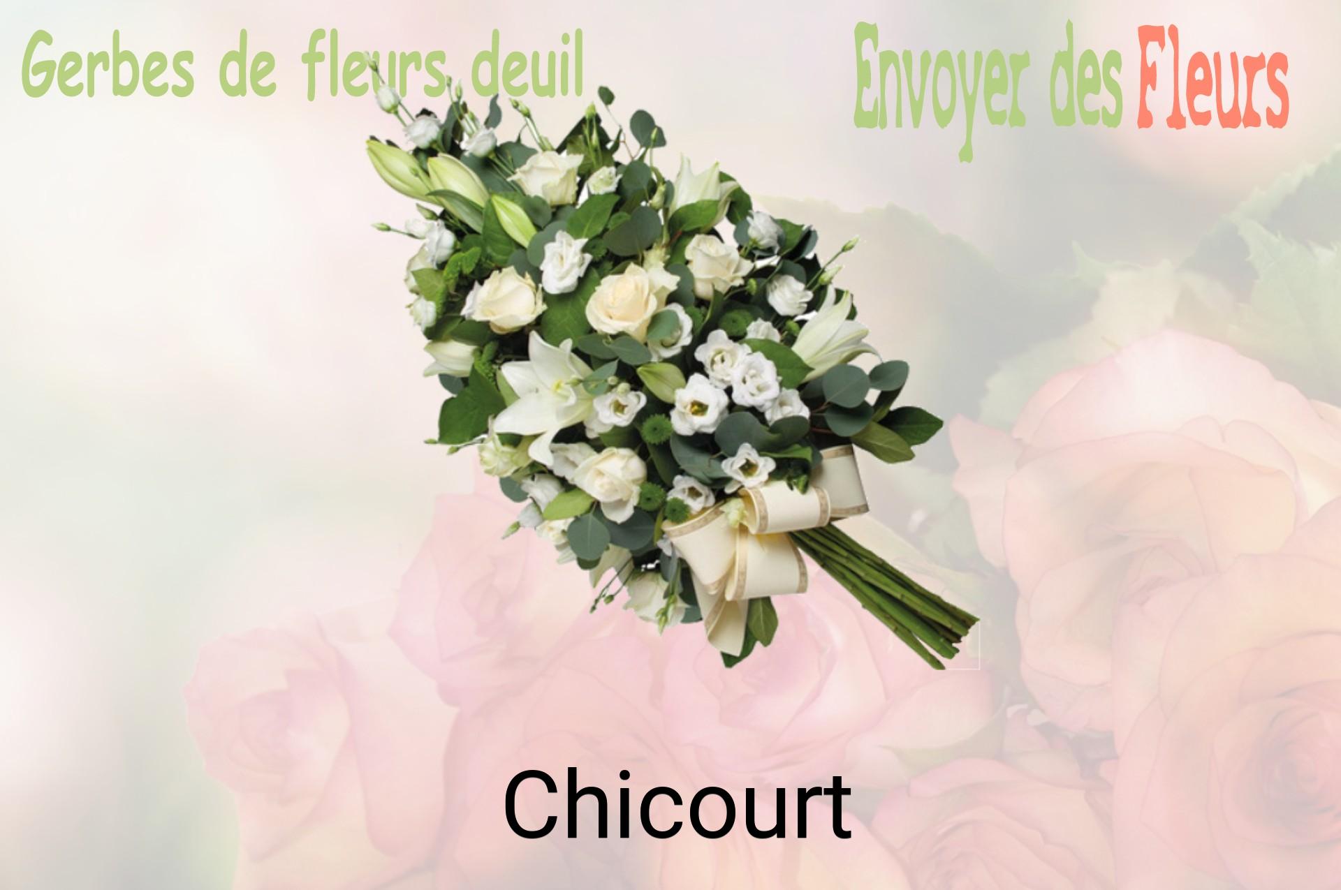 Gerbe de fleurs de deuil livrée à Chicourt